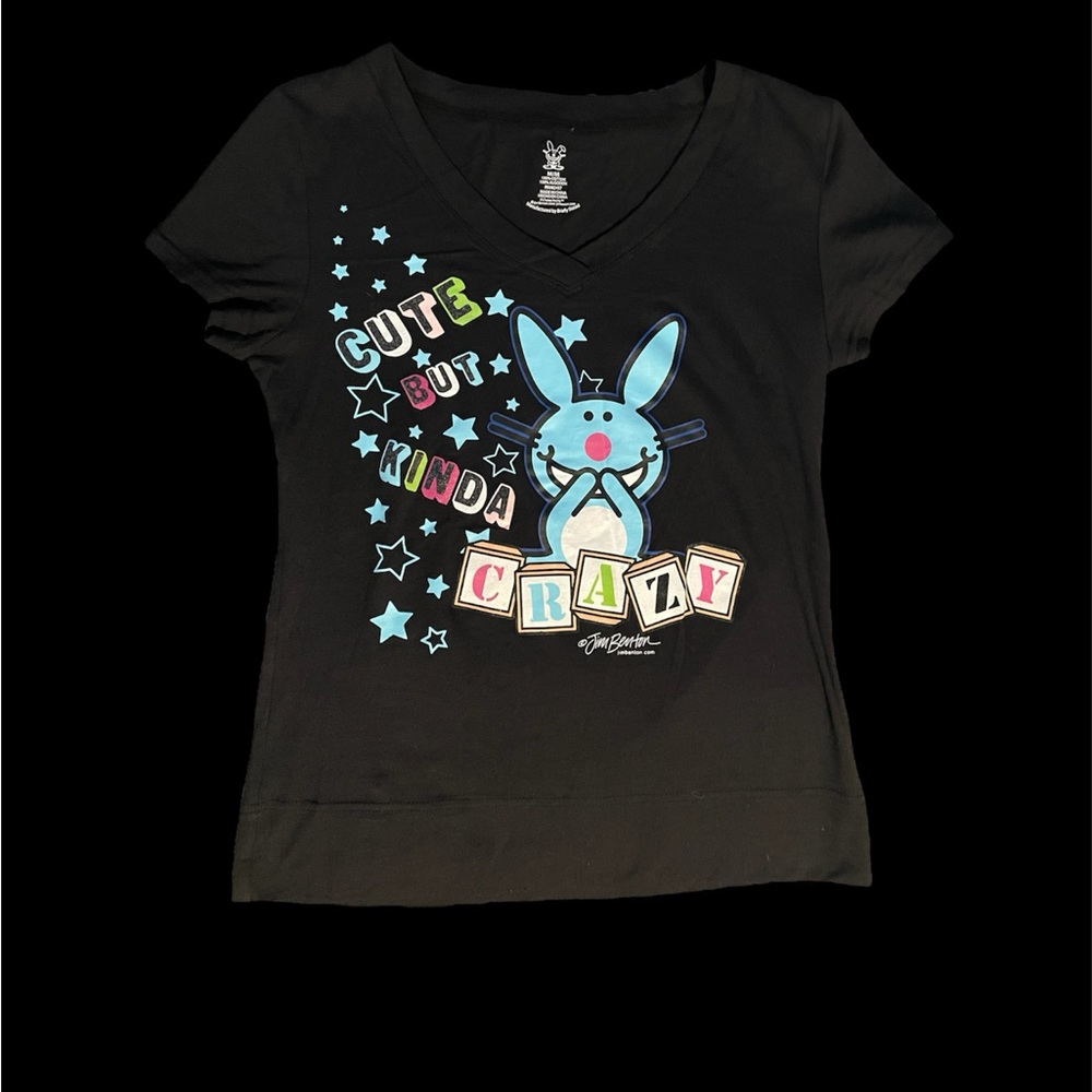 Happy bunny top “cute but kinda crazy”